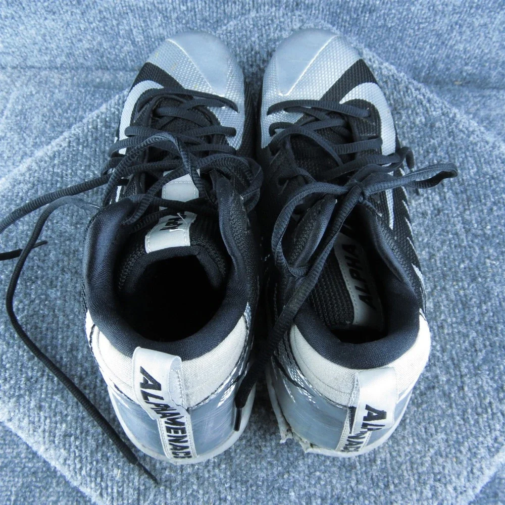 Nike Alpha Menace Football Men Sneaker Shoes Size 11 Medium‎ Silver Synthetic